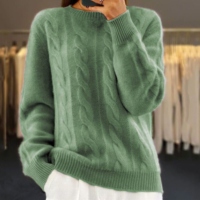 Victoire | Pull élégant torsadé en maille col rond pour femme