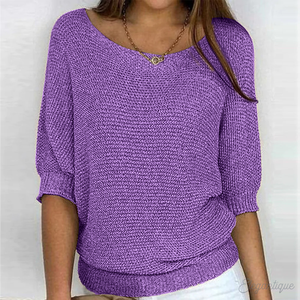 Victoire | Pull élégant tricoté col rond pour femme