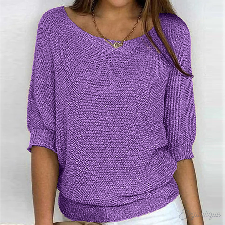 Victoire | Pull élégant tricoté col rond pour femme