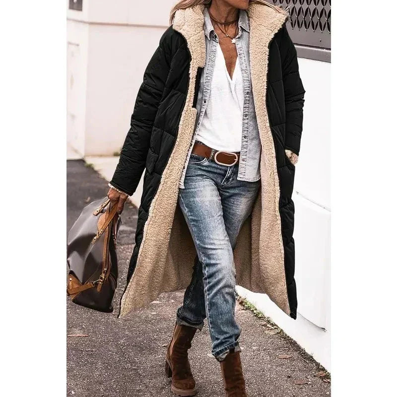 Garance | Doudoune élégante longue d'hiver matelassée pour femme