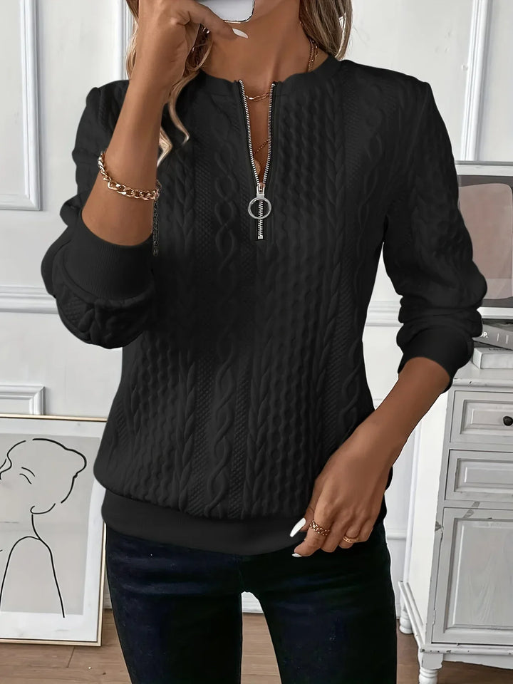 Romane | Sweat chic zippé texturé pour femmes