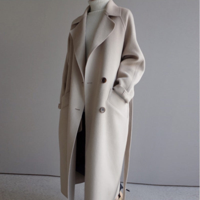 Bianca | Manteau élégant long en laine pour femme