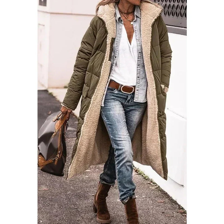 Garance | Doudoune élégante longue d'hiver matelassée pour femme