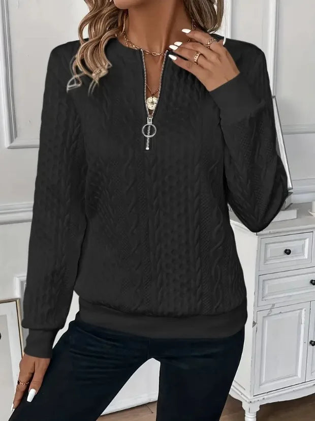 Romane | Sweat chic zippé texturé pour femmes