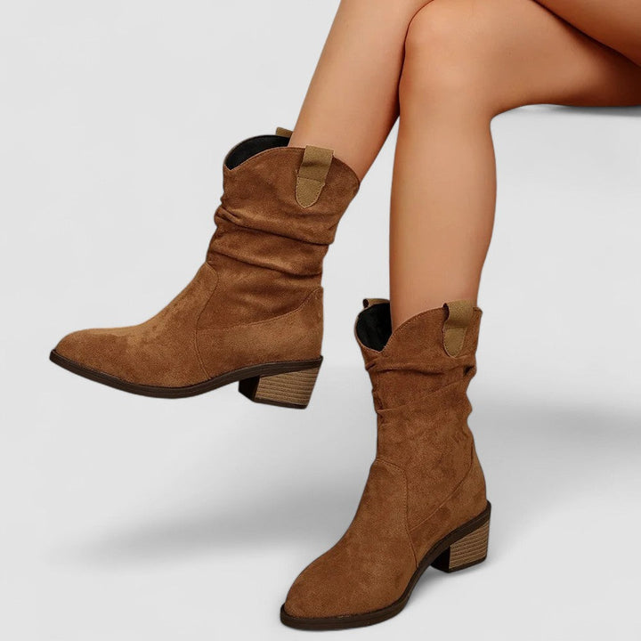 Arlette | Bottines chic en daim à talon pour femme