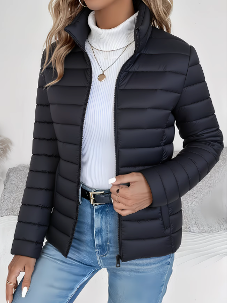 Gabrielle | Veste chic à col montant de mi-saison pour femme