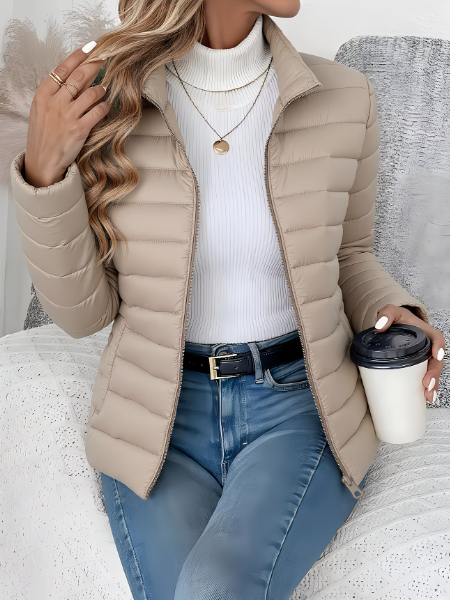 Gabrielle | Veste chic à col montant de mi-saison pour femme