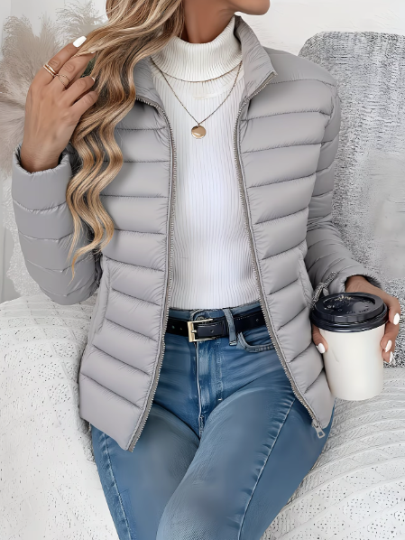 Gabrielle | Veste chic à col montant de mi-saison pour femme