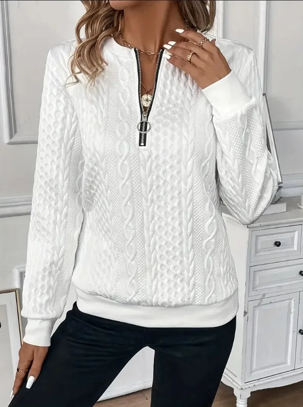 Romane | Sweat chic zippé texturé pour femmes