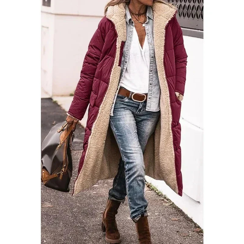 Garance | Doudoune élégante longue d'hiver matelassée pour femme