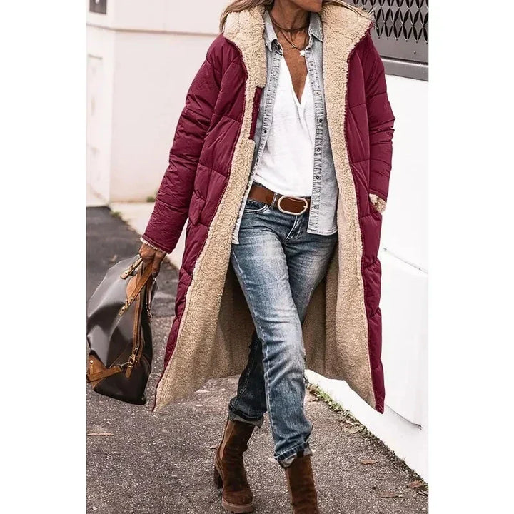 Garance | Doudoune élégante longue d'hiver matelassée pour femme
