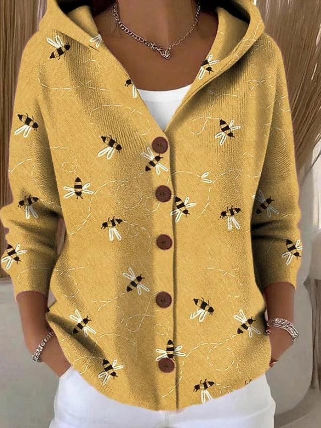 Émilie | Veste légère élégante à capuche imprimée pour femme