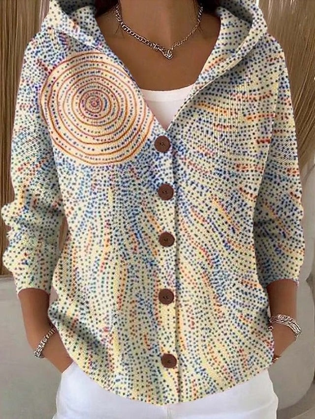 Émilie | Veste légère élégante à capuche imprimée pour femme