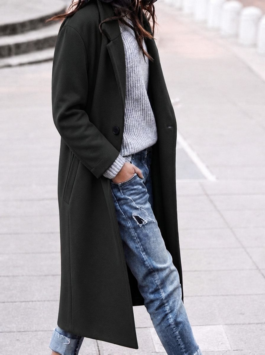 Aubane | Manteau chic long en laine pour femme