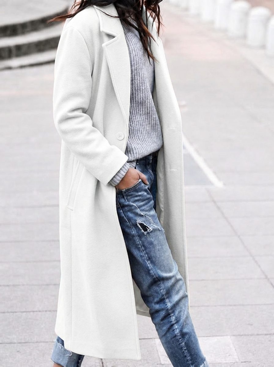 Aubane | Manteau chic long en laine pour femme