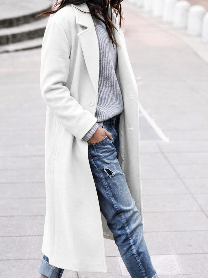 Aubane | Manteau chic long en laine pour femme