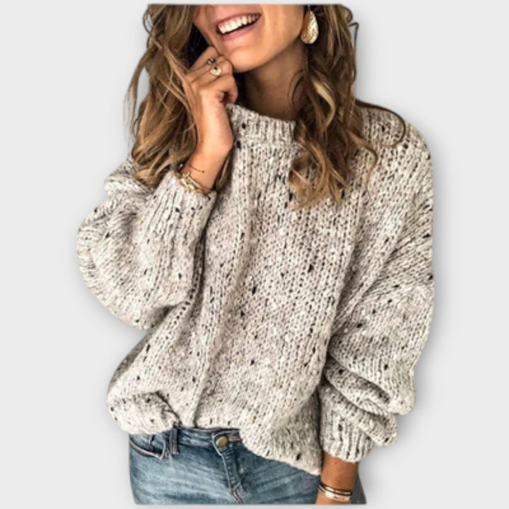 Loïse | Pull élégant en grosse maille col rond pour femme