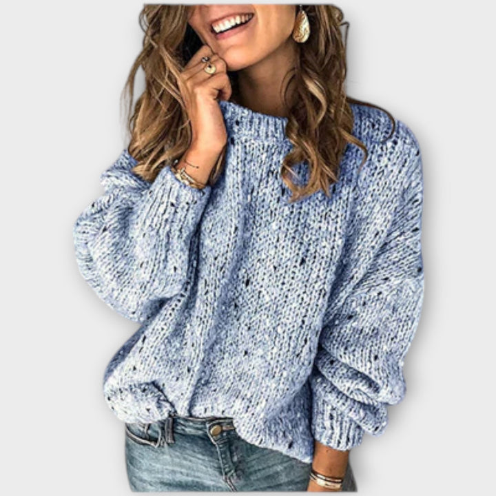 Loïse | Pull élégant en grosse maille col rond pour femme