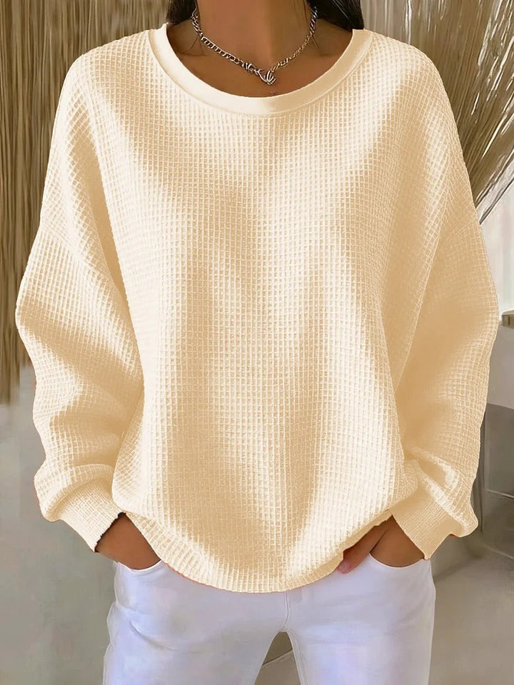 Sophie | Pull élégant en maille gaufrée à col rond pour femmes