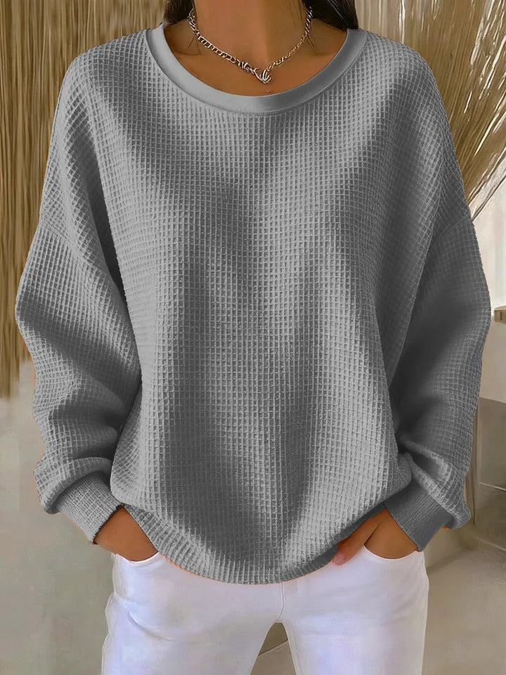 Sophie | Pull élégant en maille gaufrée à col rond pour femmes