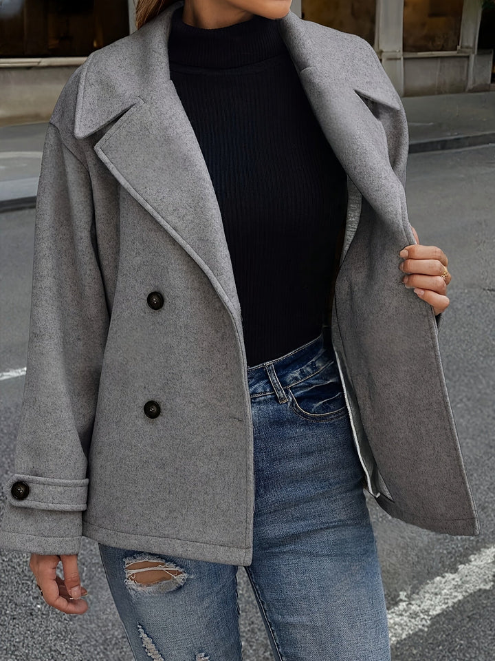 Nine | Caban chic oversize en laine à double boutonnage pour femme