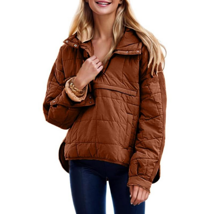 Cerise | Veste chic oversize matelassée à capuche pour femme
