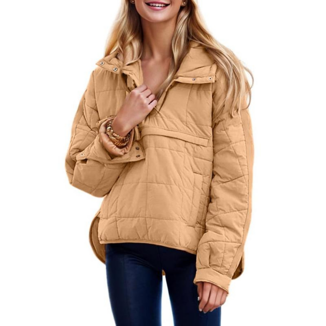 Cerise | Veste chic oversize matelassée à capuche pour femme
