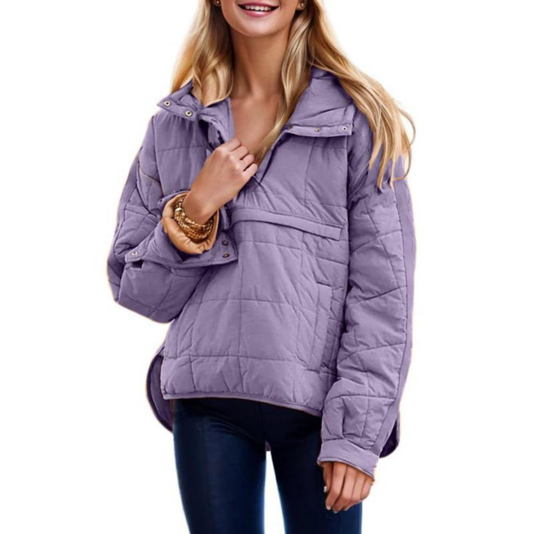 Cerise | Veste chic oversize matelassée à capuche pour femme