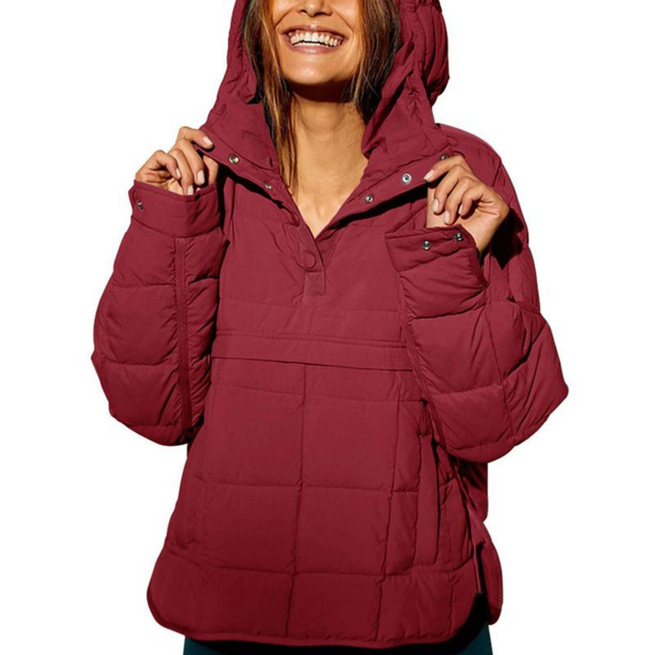 Cerise | Veste chic oversize matelassée à capuche pour femme