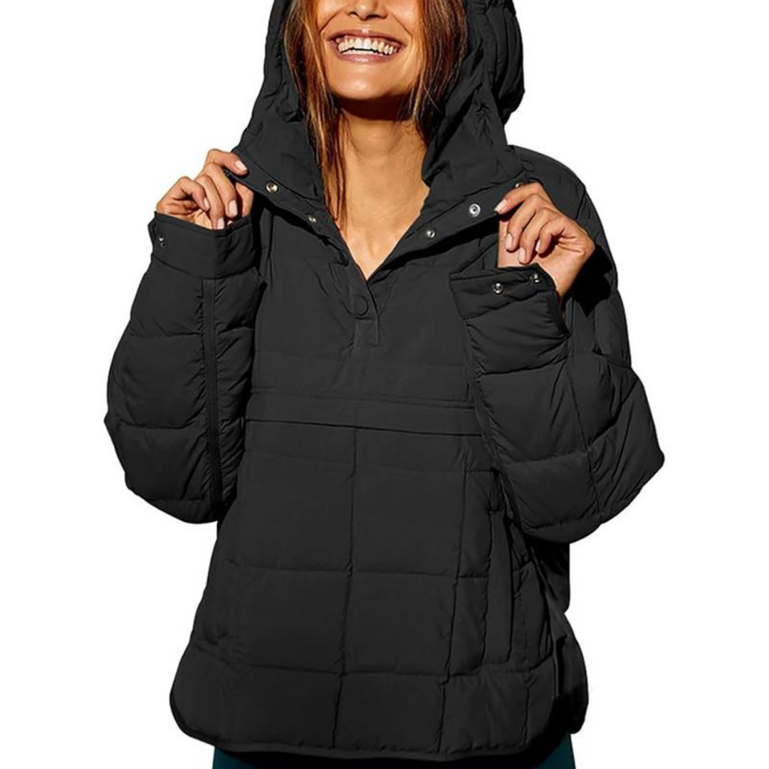 Cerise | Veste chic oversize matelassée à capuche pour femme