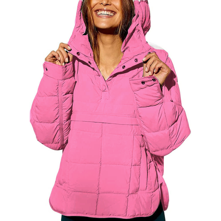 Cerise | Veste chic oversize matelassée à capuche pour femme
