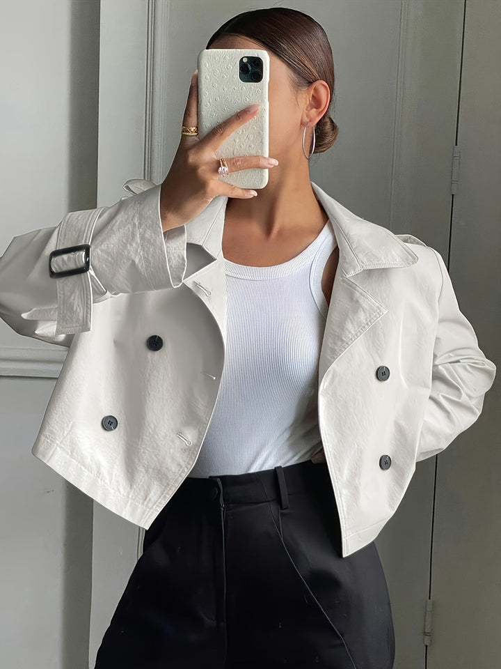 Lucile | Manteau caban court chic croisé pour femme