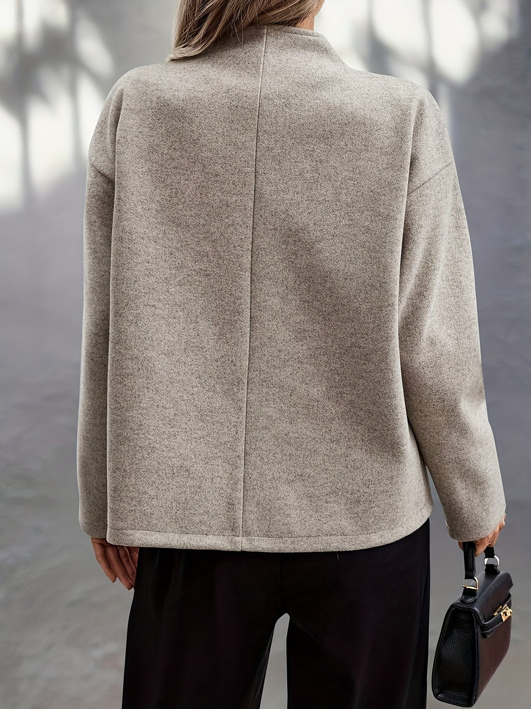 Carine | Manteau caban court chic oversize en laine pour femme