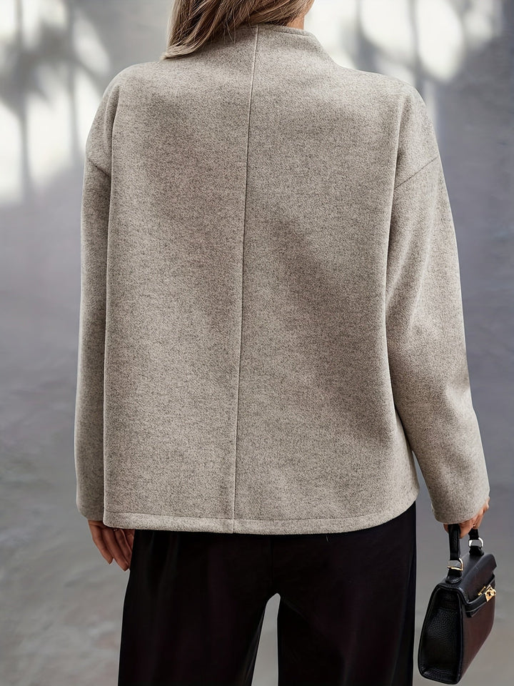Carine | Manteau caban court chic oversize en laine pour femme