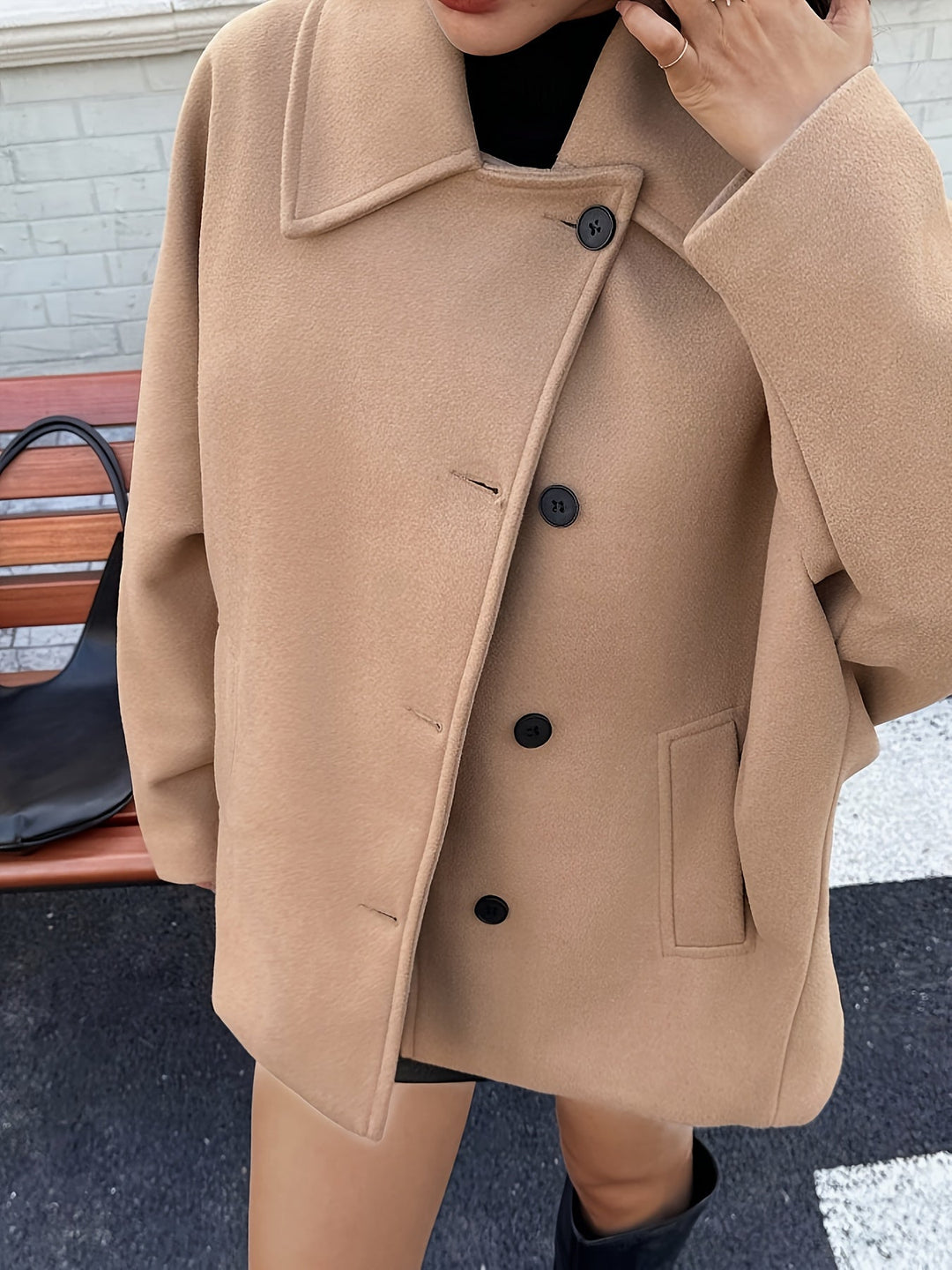 Charlaine | Manteau long chic oversize en laine pour femme