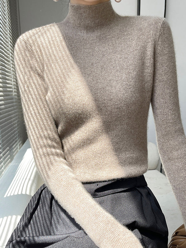 Adriana | Pull chic en maille côtelée à col roulé pour femme