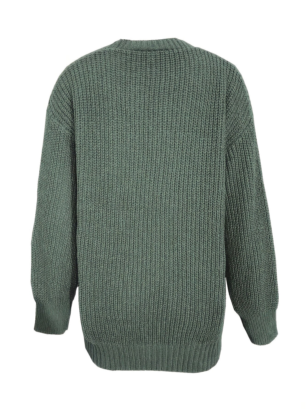 Carole | Cardigan élégant long en grosse maille côtelée à boutons pour femme