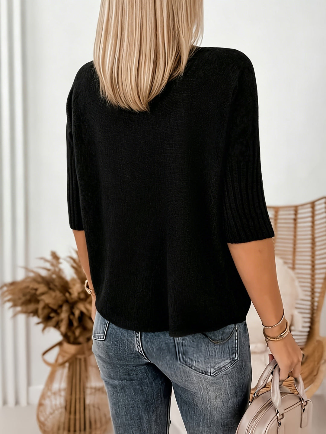 Thérèse | Pull élégant oversize en maille côtelée à col roulé pour femme