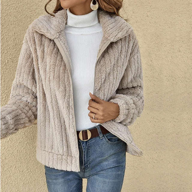 Isabelle | Manteau teddy en peluche chic pour femmes