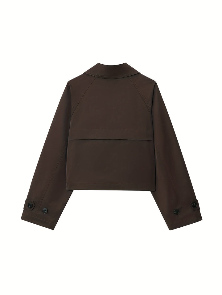 Ysaline | Manteau caban court chic croisé pour femme