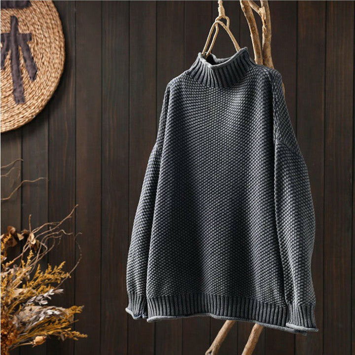 Lina | Pull chic en tricot à col montant pour femme