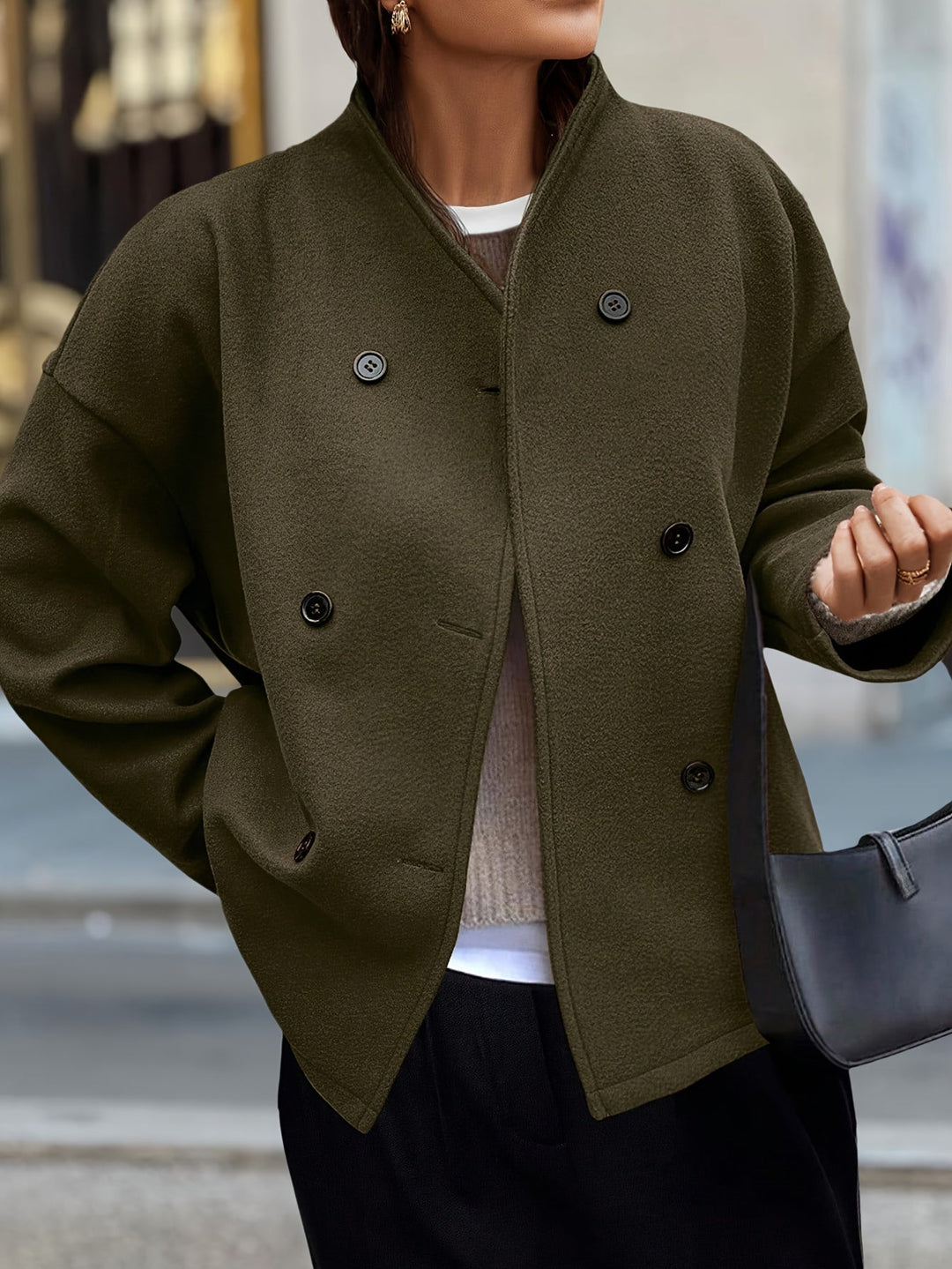 Servane | Veste chic oversize en polaire à double boutonnage pour femme