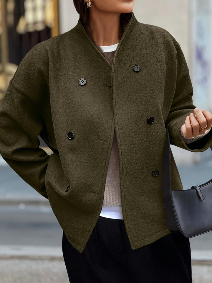 Servane | Veste chic oversize en polaire à double boutonnage pour femme