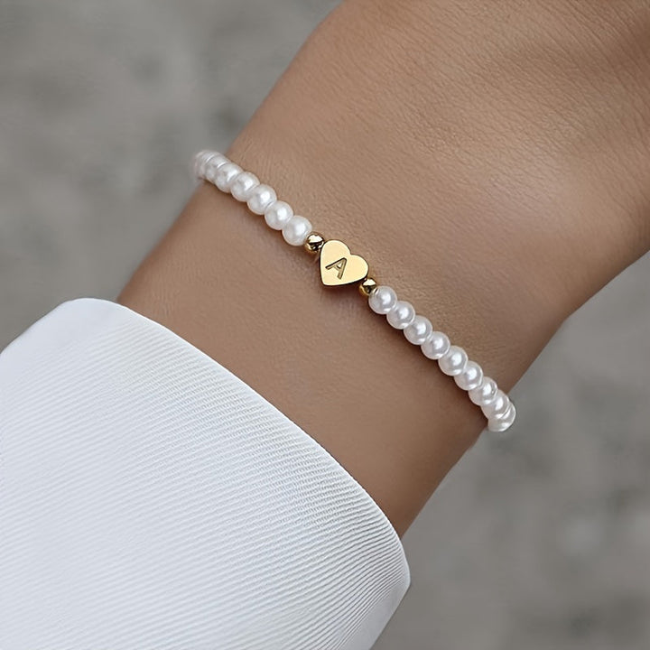 Bracelet Chic avec Initiale en Cœur (A–Z)