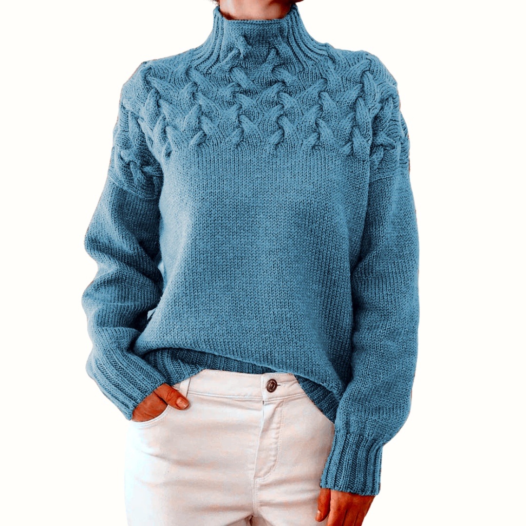 Noëlle | Pull chic col roulé torsadé pour femme