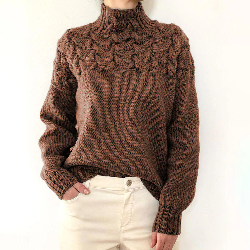 Noëlle | Pull chic col roulé torsadé pour femme
