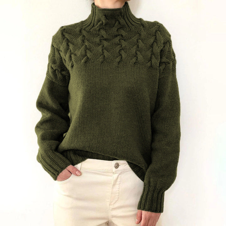 Noëlle | Pull chic col roulé torsadé pour femme
