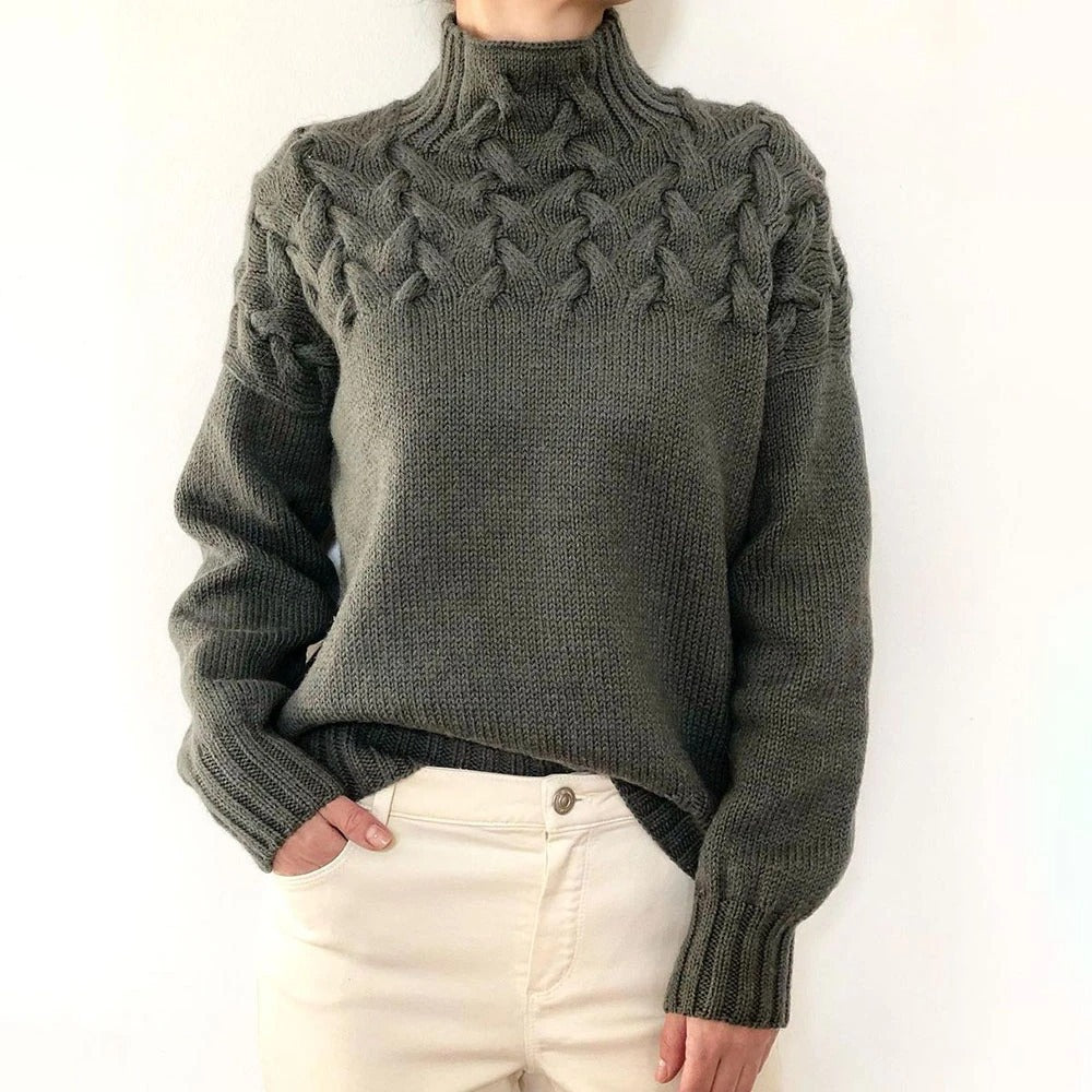 Noëlle | Pull chic col roulé torsadé pour femme