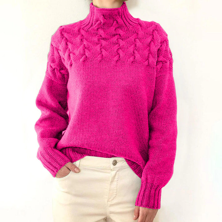 Noëlle | Pull chic col roulé torsadé pour femme