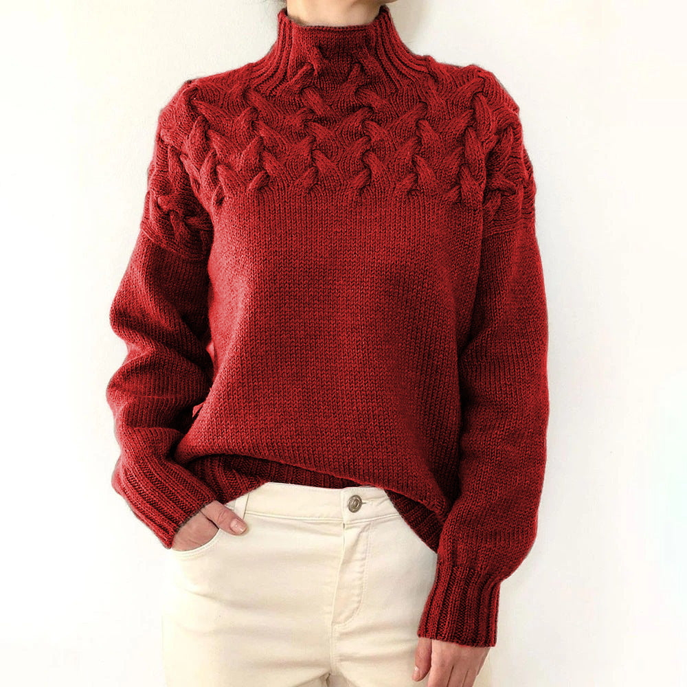 Noëlle | Pull chic col roulé torsadé pour femme